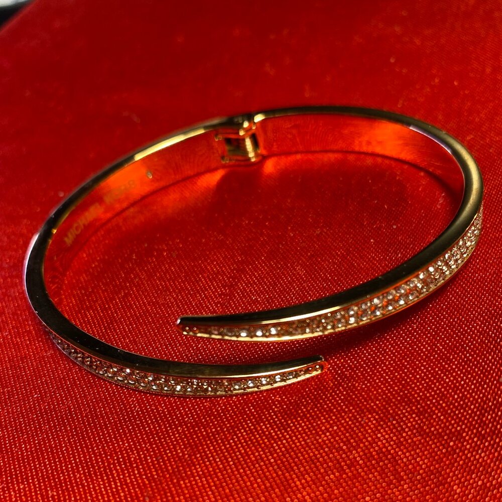 Michael Kors Matchstick Crystal Pave Hinged Bracelet